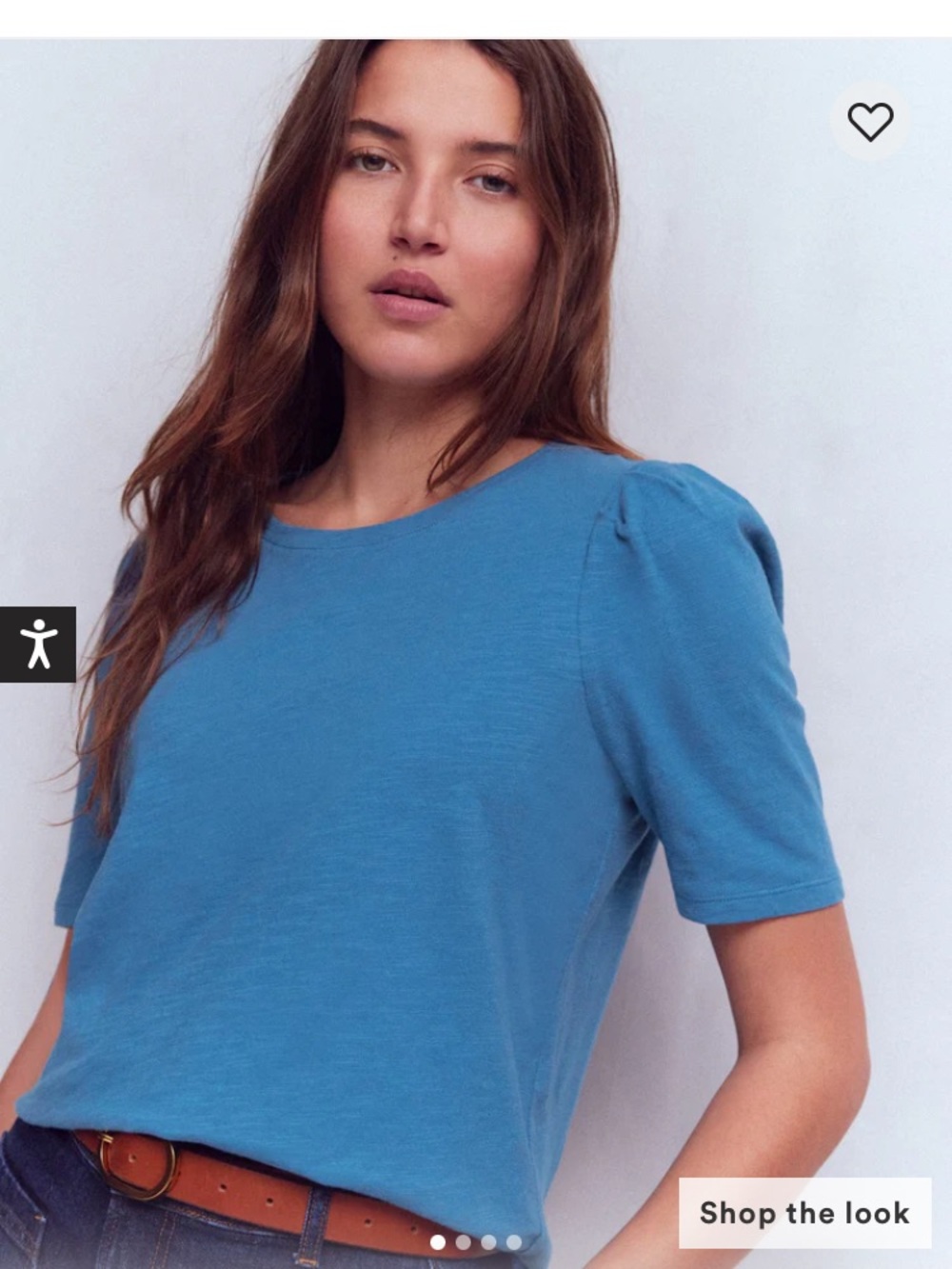 Boden Sophia puffed sleeve tee slub cotton